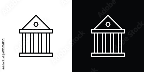 Bank icon. Simple element illustration. outline and flat symbol design