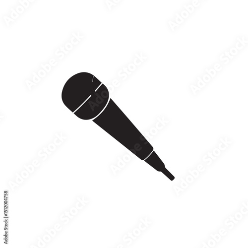 Simple black silhouette of a microphone icon