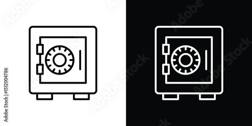 Bank vault icon. Simple element illustration. outline and flat symbol design