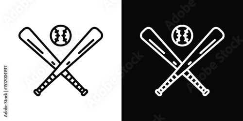 Baseball icon. Simple element illustration. outline and flat symbol design