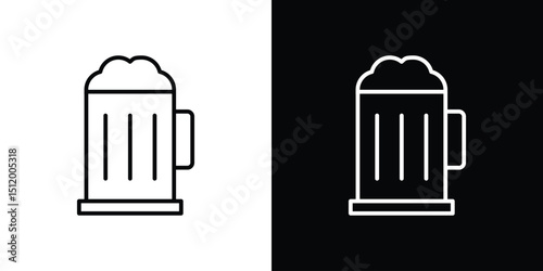 Beer mug icon. Simple element illustration. outline and flat symbol design