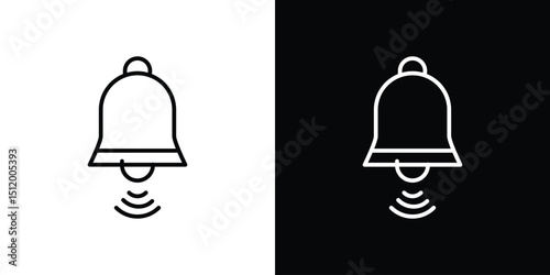 Bell ring icon. Simple element illustration. outline and flat symbol design
