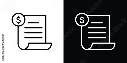 Bill paid icon. Simple element illustration. outline and flat symbol design