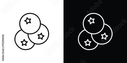 Blueberries icon. Simple element illustration. outline and flat symbol design