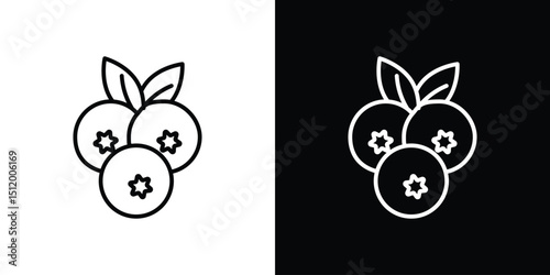 Blueberry icon. Simple element illustration. outline and flat symbol design