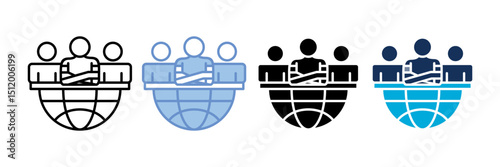 Global Team Icon Set Multiple Style Collection