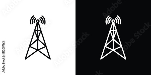 Broadcast tower icon. Simple element illustration. outline and flat symbol design