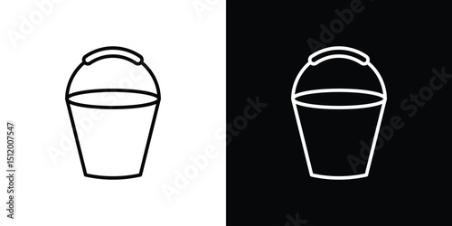 Bucket icon. Simple element illustration. outline and flat symbol design