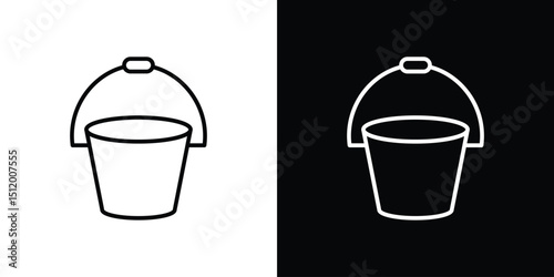 Bucket icon. Simple element illustration. outline and flat symbol design