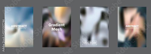 Abstract Gradient Mesh Poster Templates Vector Background Designs
