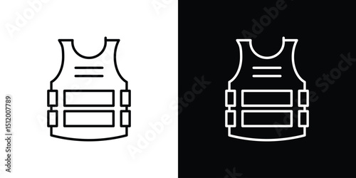 Bulletproof vest icon. Simple element illustration. outline and flat symbol design