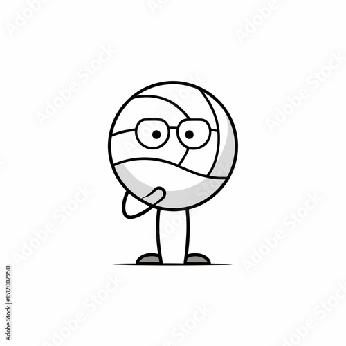 volleyball character with a thoughtful look