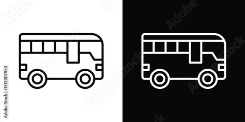 Bus coach icon. Simple element illustration. outline and flat symbol design
