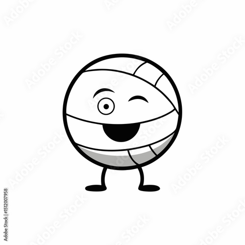 volleyball character with one eye winking