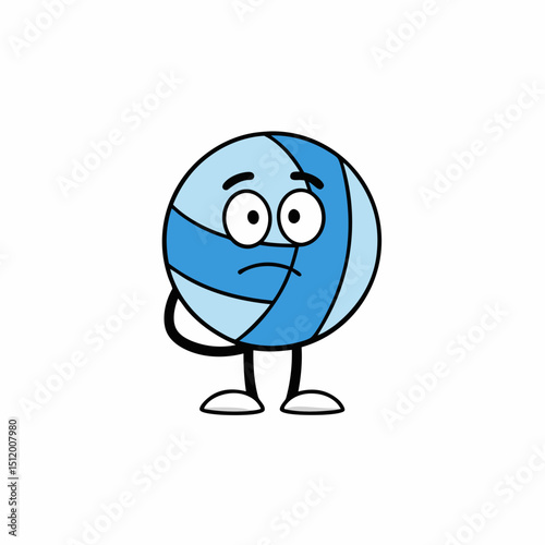 volleyball character with a thoughtful look