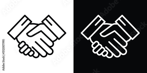 Business deal icon. Simple element illustration. outline and flat symbol design