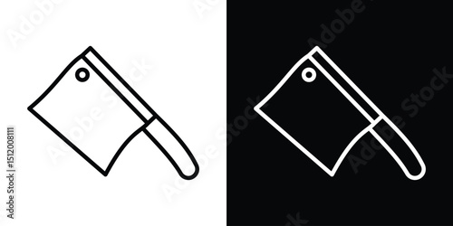 Butcher knife icon. Simple element illustration. outline and flat symbol design