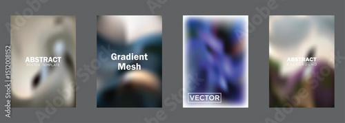 Abstract Gradient Mesh Poster Templates Blurred Backgrounds Vector Designs
