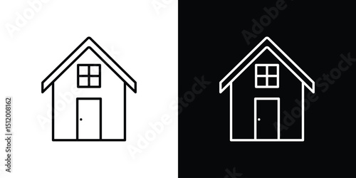 Cabin icon. Simple element illustration. outline and flat symbol design