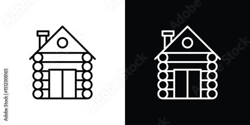 Cabin icon. Simple element illustration. outline and flat symbol design