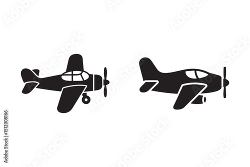 Simple toy plane silhouette with white background