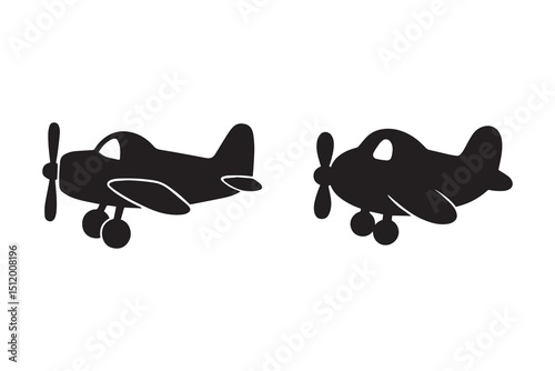 Simple toy plane silhouette with white background