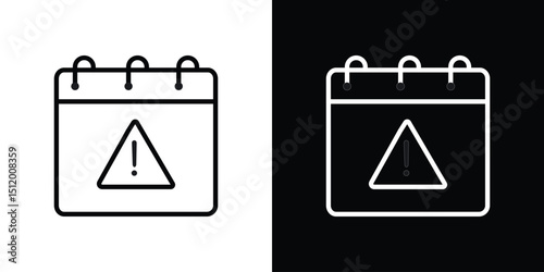 Calendar exclamation icon. Simple element illustration. outline and flat symbol design