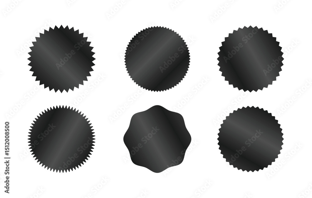 Fototapeta premium Premium badge Metallic Circle and Starburst Stickers Design Elements for Branding and Decoration, frame illustration