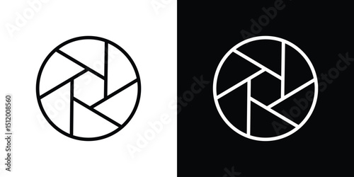 Camera shutter icon. Simple element illustration. outline and flat symbol design