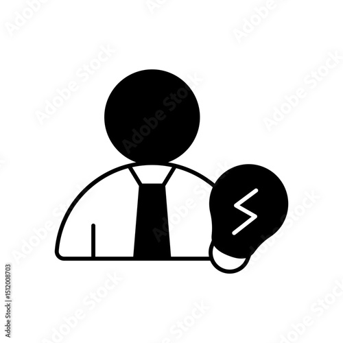 Creative man thinker fill vector icon