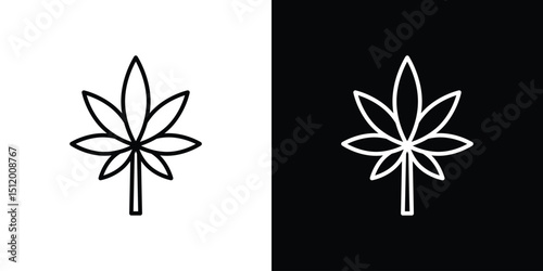 Cannabis icon. Simple element illustration. outline and flat symbol design