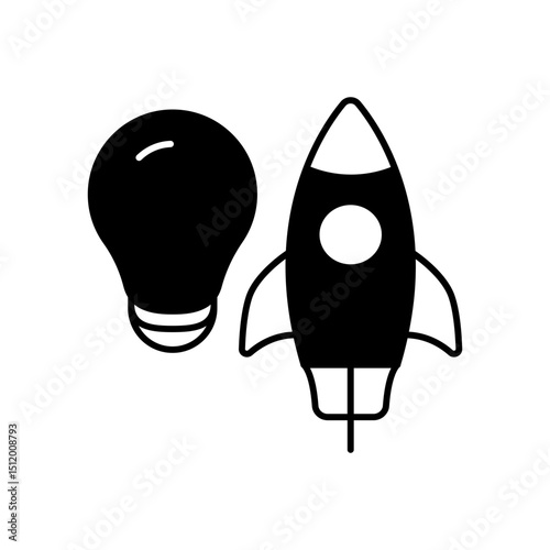 Innovation creativity bulb fill vector icon