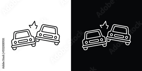Car crash icon. Simple element illustration. outline and flat symbol design