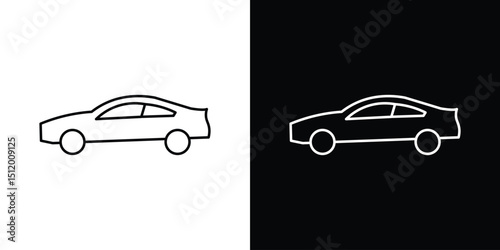 Car side view icon. Simple element illustration. outline and flat symbol design