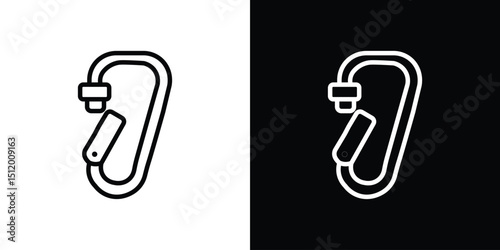 Carabiner icon. Simple element illustration. outline and flat symbol design