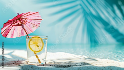 Minimalist tropical summer refreshment concept
