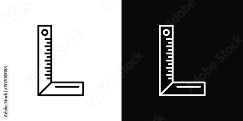 Carpenter ruler icon. Simple element illustration. outline and flat symbol design