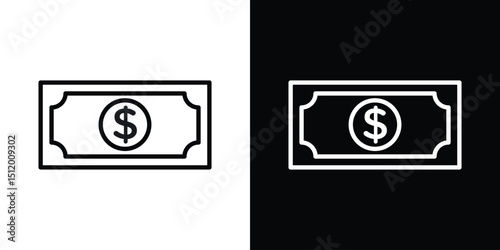 Cash icon. Simple element illustration. outline and flat symbol design
