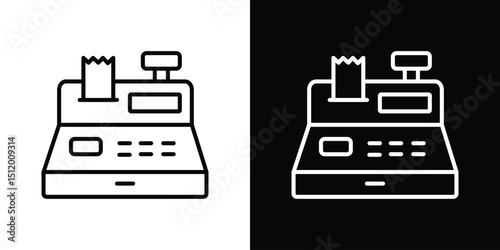 Cash register icon. Simple element illustration. outline and flat symbol design
