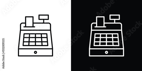 Cash register icon. Simple element illustration. outline and flat symbol design