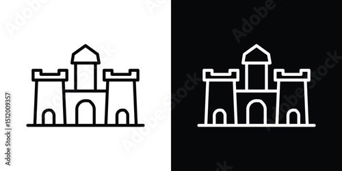 Castle icon. Simple element illustration. outline and flat symbol design
