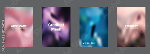 Abstract Gradient Mesh Backgrounds Vector Poster Templates
