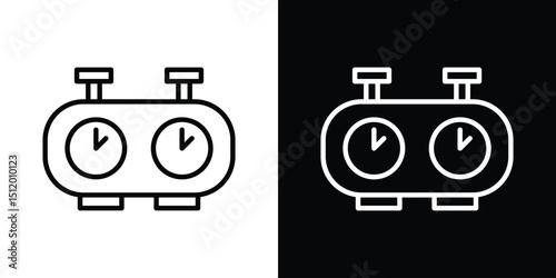 Chess clock icon. Simple element illustration. outline and flat symbol design
