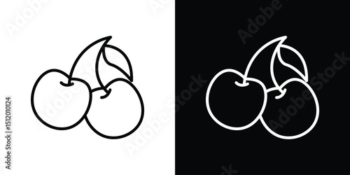 Cherry icon. Simple element illustration. outline and flat symbol design