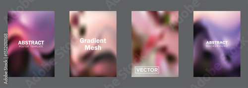 Abstract Gradient Mesh Backgrounds Vector Poster Templates

