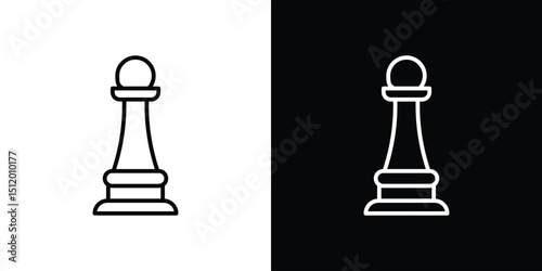 Chess pawn icon. Simple element illustration. outline and flat symbol design