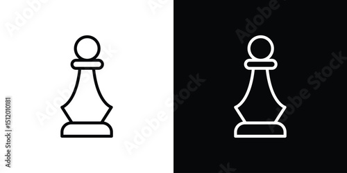 Chess pawn icon. Simple element illustration. outline and flat symbol design