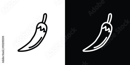 Chili icon. Simple element illustration. outline and flat symbol design