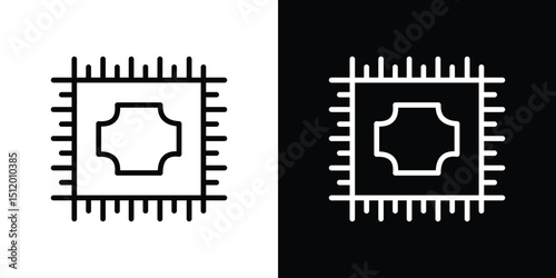 Chip icon. Simple element illustration. outline and flat symbol design