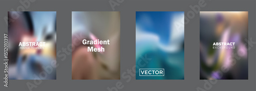 Abstract Gradient Mesh Backgrounds Vector Poster Templates
